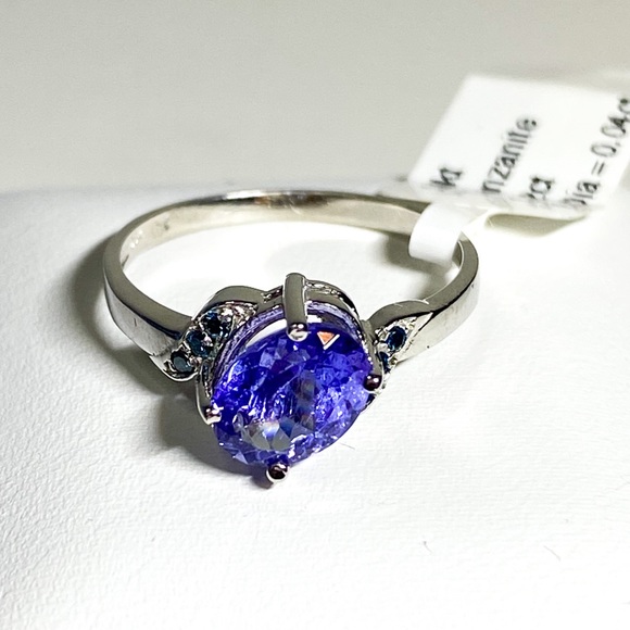 10K, Tanzanite, Coloured Diamonds, Ring (6.5) - Picture 7 of 10